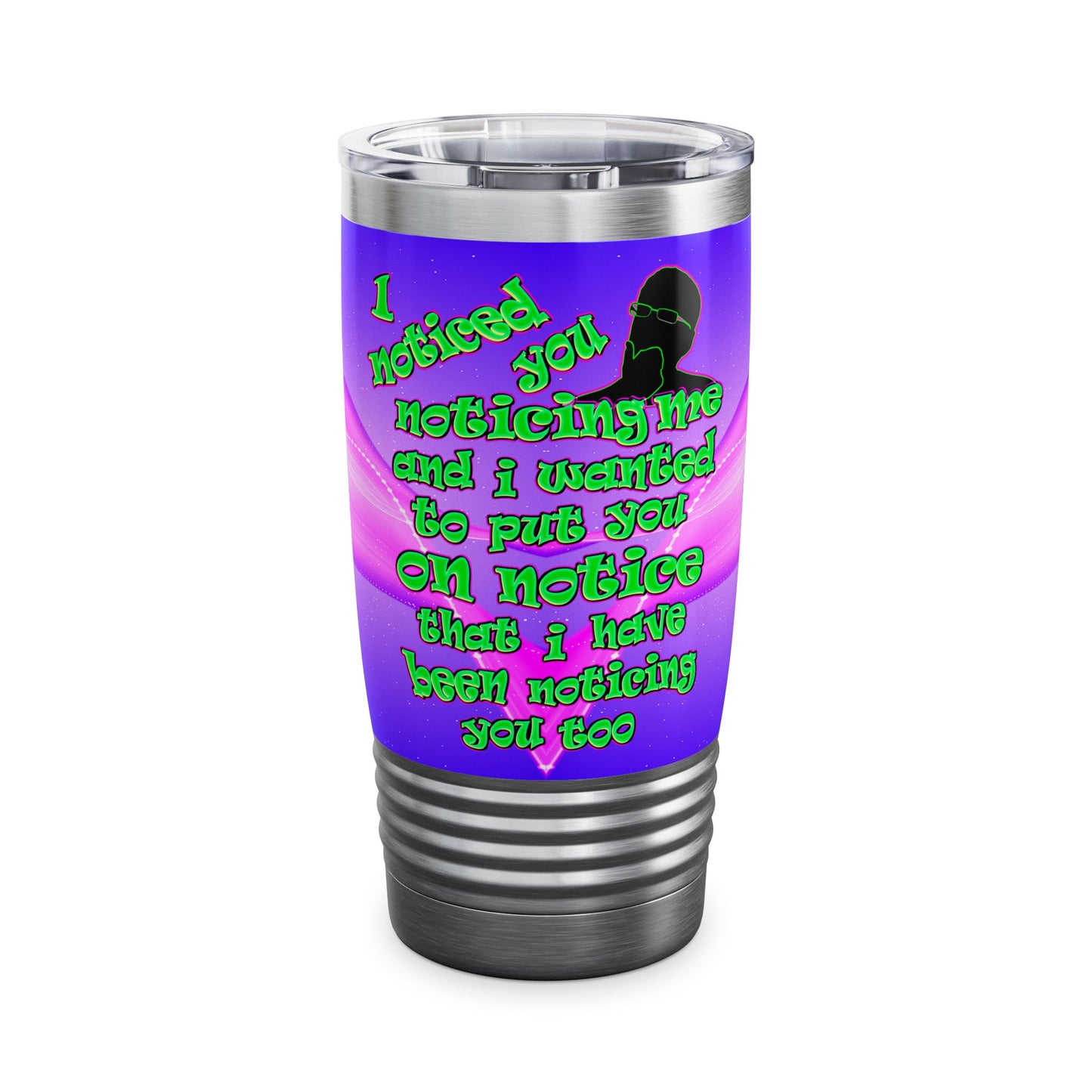 noticed you noticing - Ringneck Tumbler, 20oz (purple-pink wave)