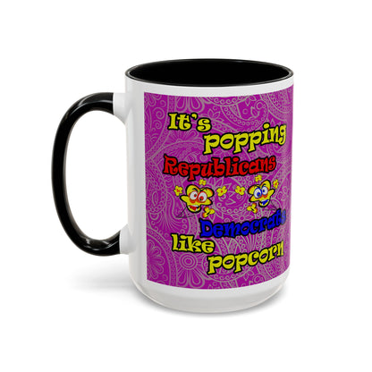 popping like popcorn - Accent Mug (pink swirl)