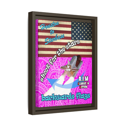 shoot for the stars - framed canvas art (pink swirl)