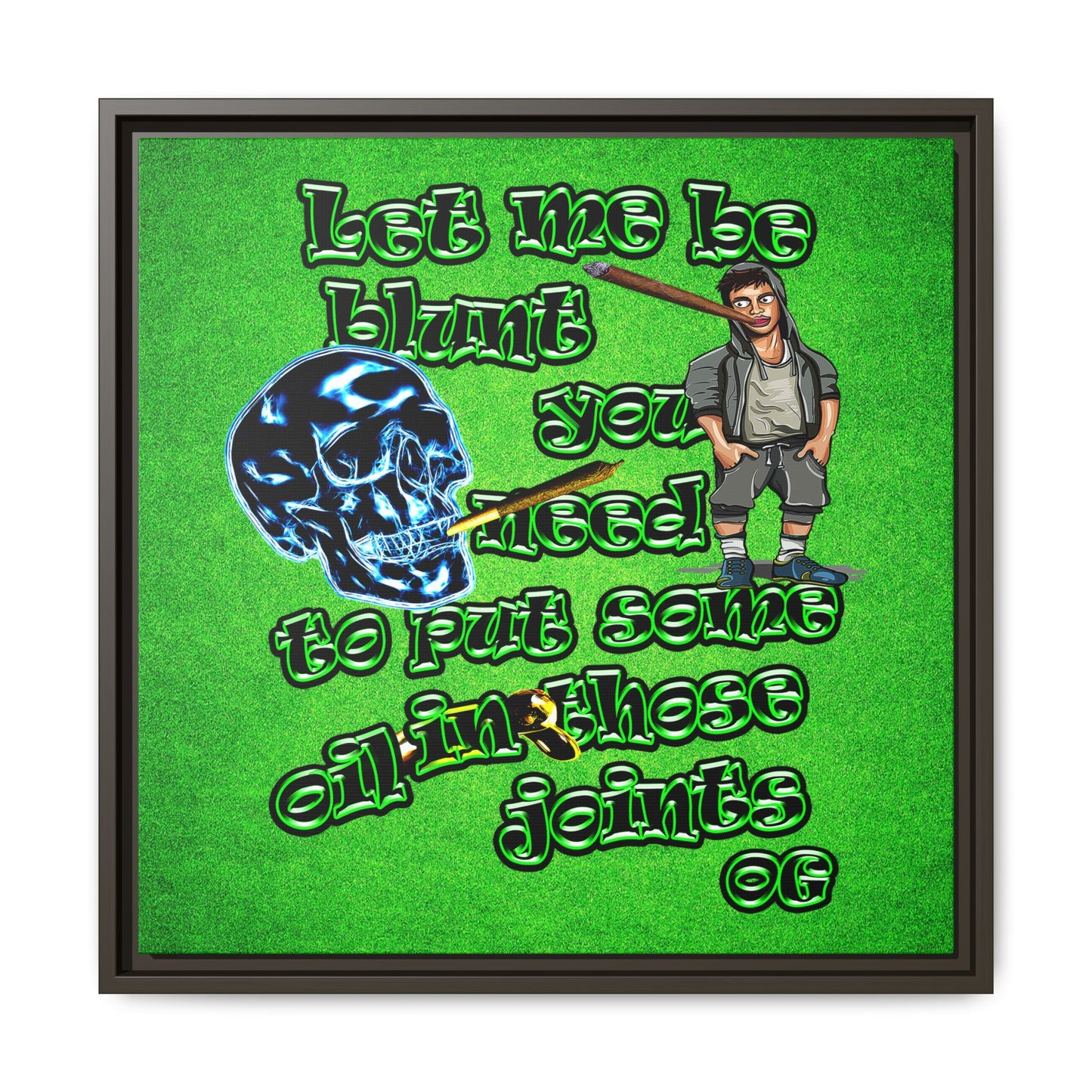 og - framed canvas art (green turf)