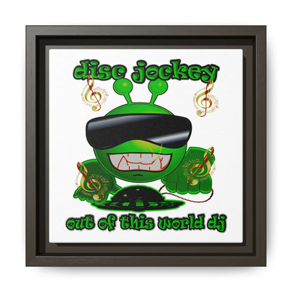 disc jockey - framed canvas art (white)