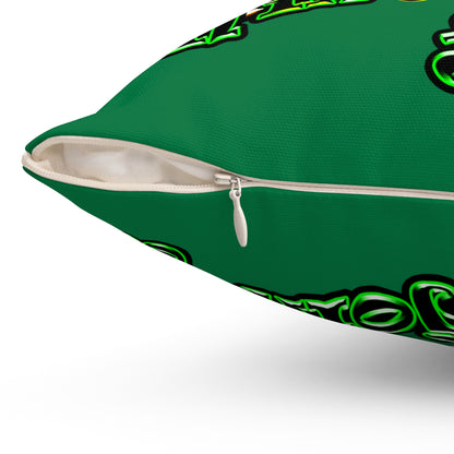 og - Spun Polyester Square Pillow - (dark green)
