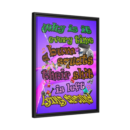 the bum's shit - framed canvas art (purple-pink wave)