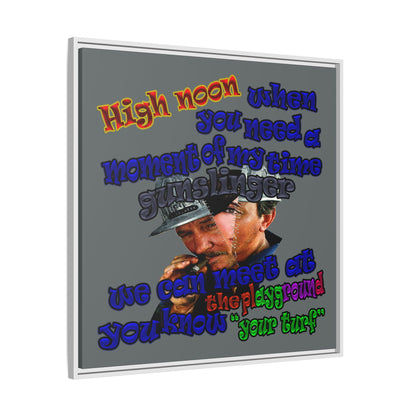 high noon - framed canvas art (dark grey)