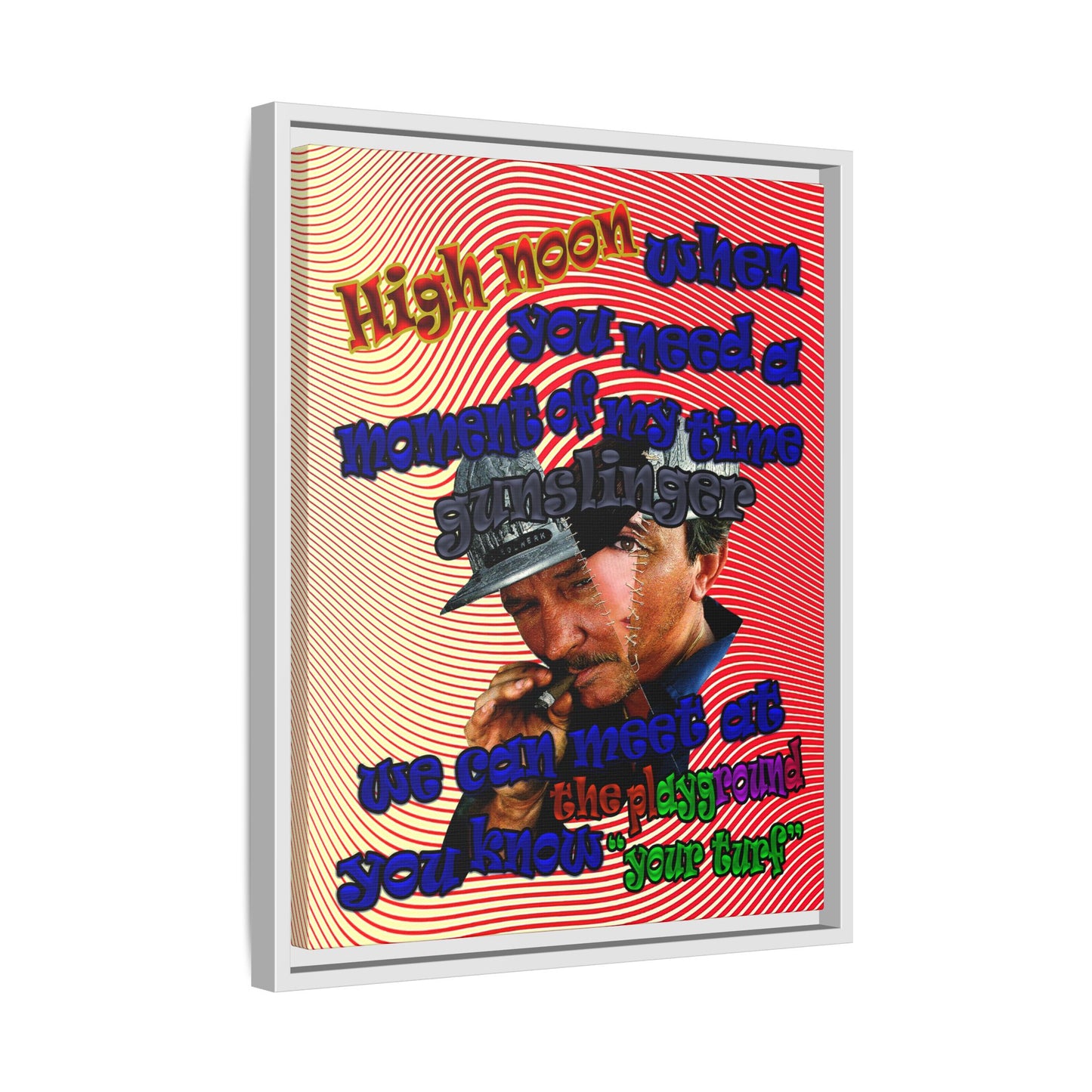 high noon - framed canvas art (yellow-orange wave)