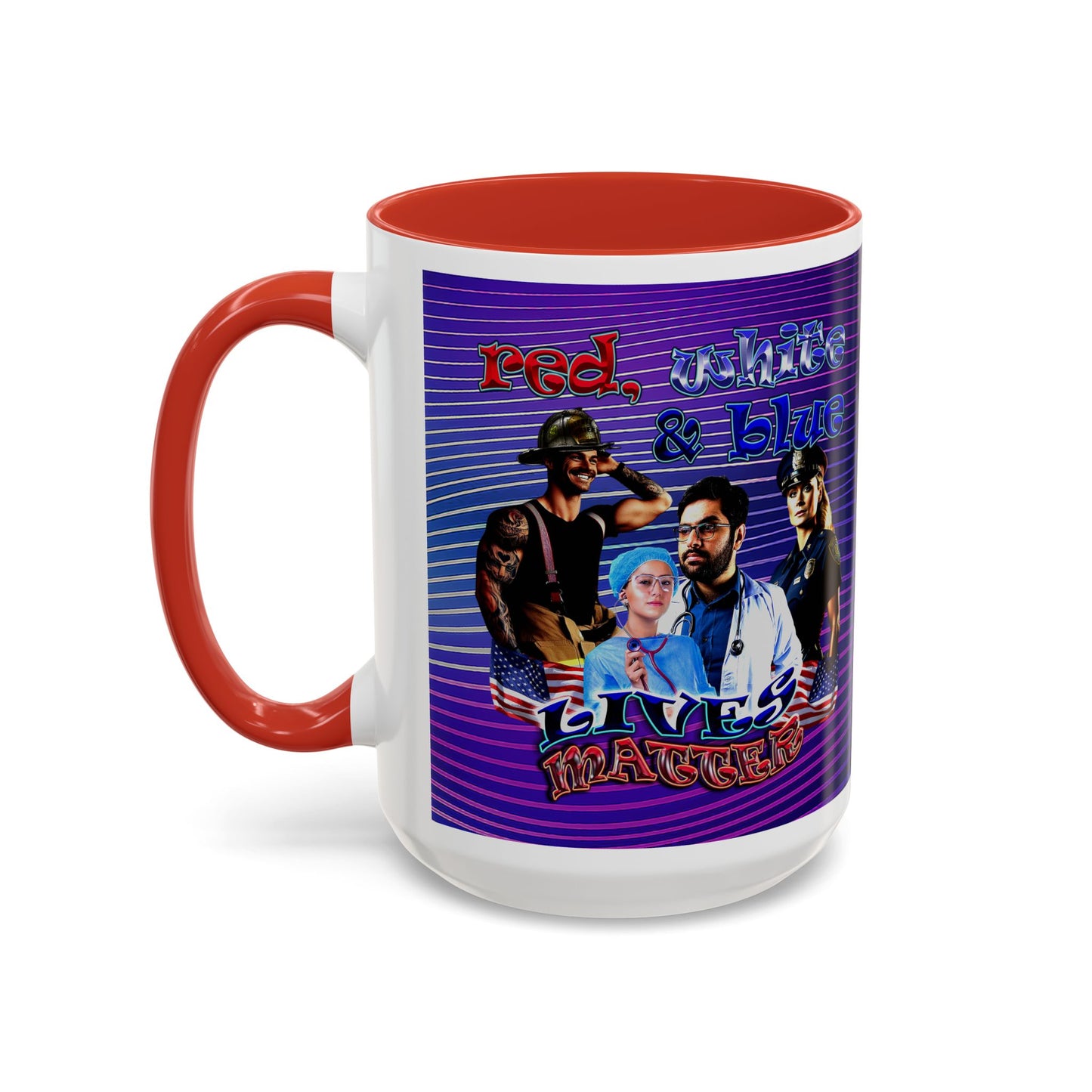 rw&b lives matter - Accent Mug (purple wave)