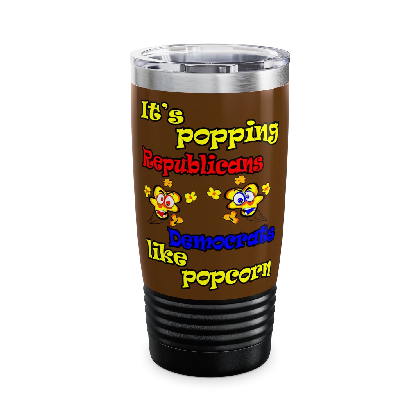 popping like popcorn - Ringneck Tumbler, 20oz (brown)