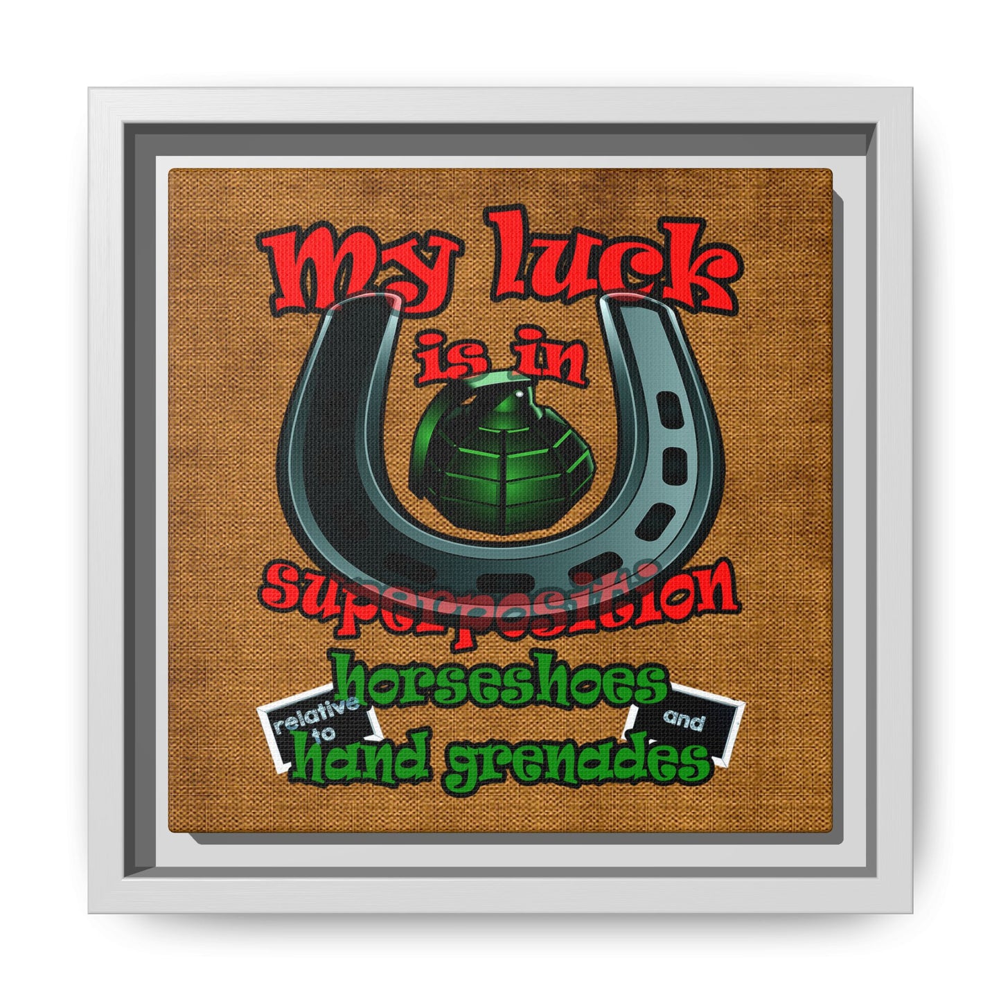 my luck - framed canvas art (brown papyrus)