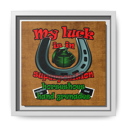 my luck - framed canvas art (brown papyrus)