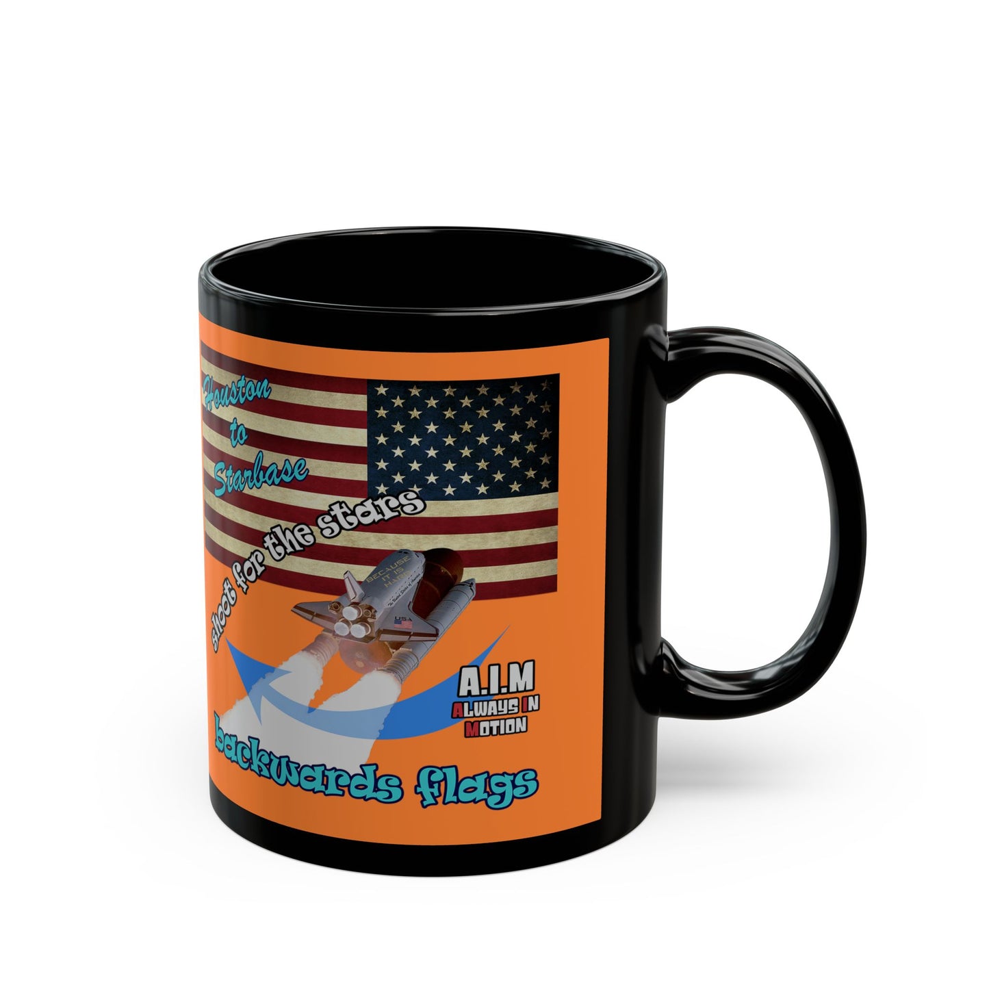 shoot for the stars - Black Mug (crusta)