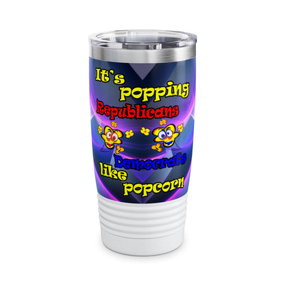 popping like popcorn - Ringneck Tumbler, 20oz (grey-pink wave)