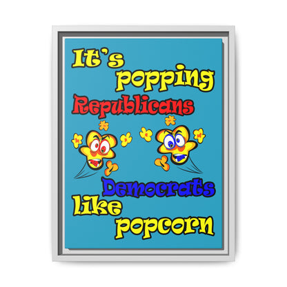 popping like popcorn - framed canvas art (turquoise)