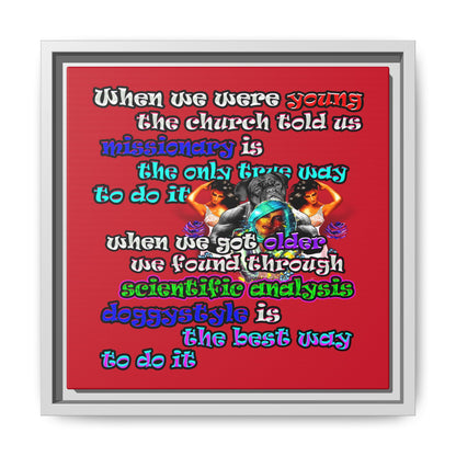 doggystyle - framed canvas art (dark red)