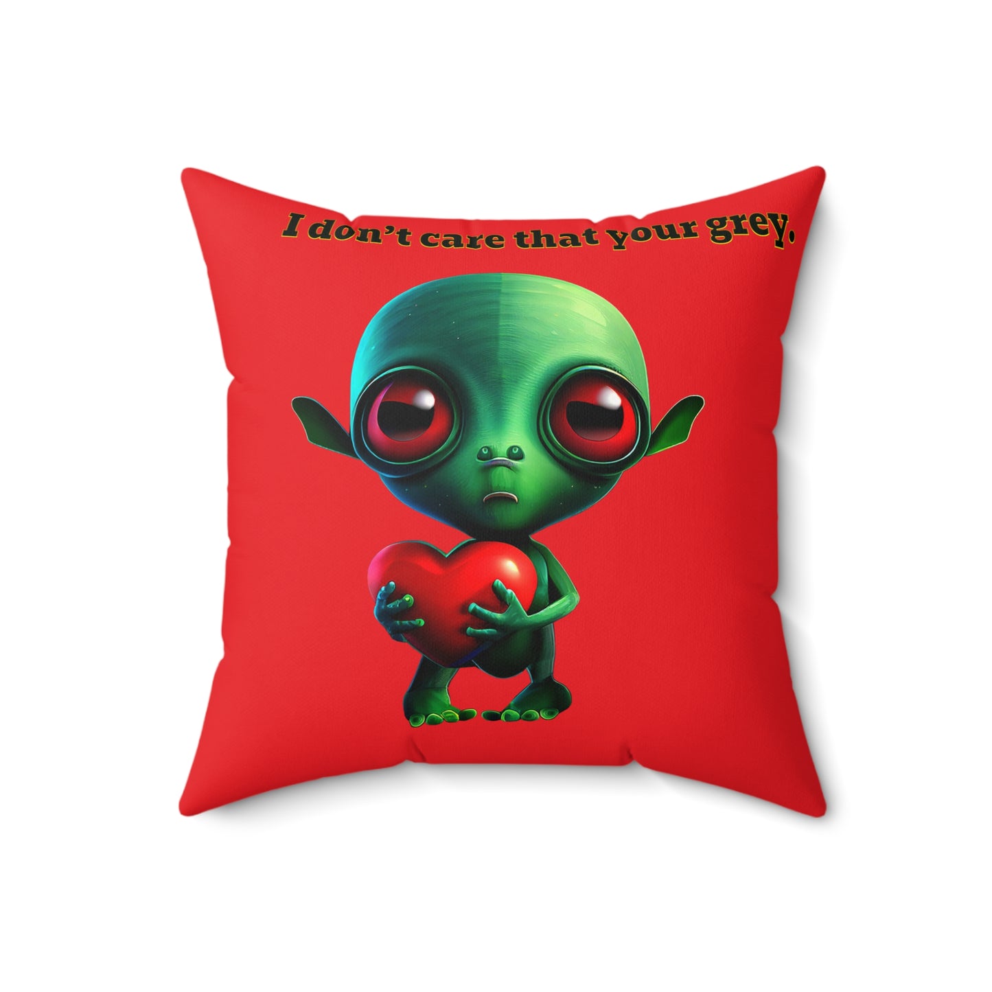 I don't care that your grey - Faux Suede Square Pillow - (red)