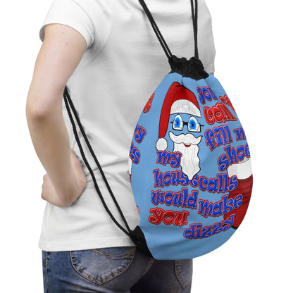 santa's shoes - Drawstring Bag (light blue)