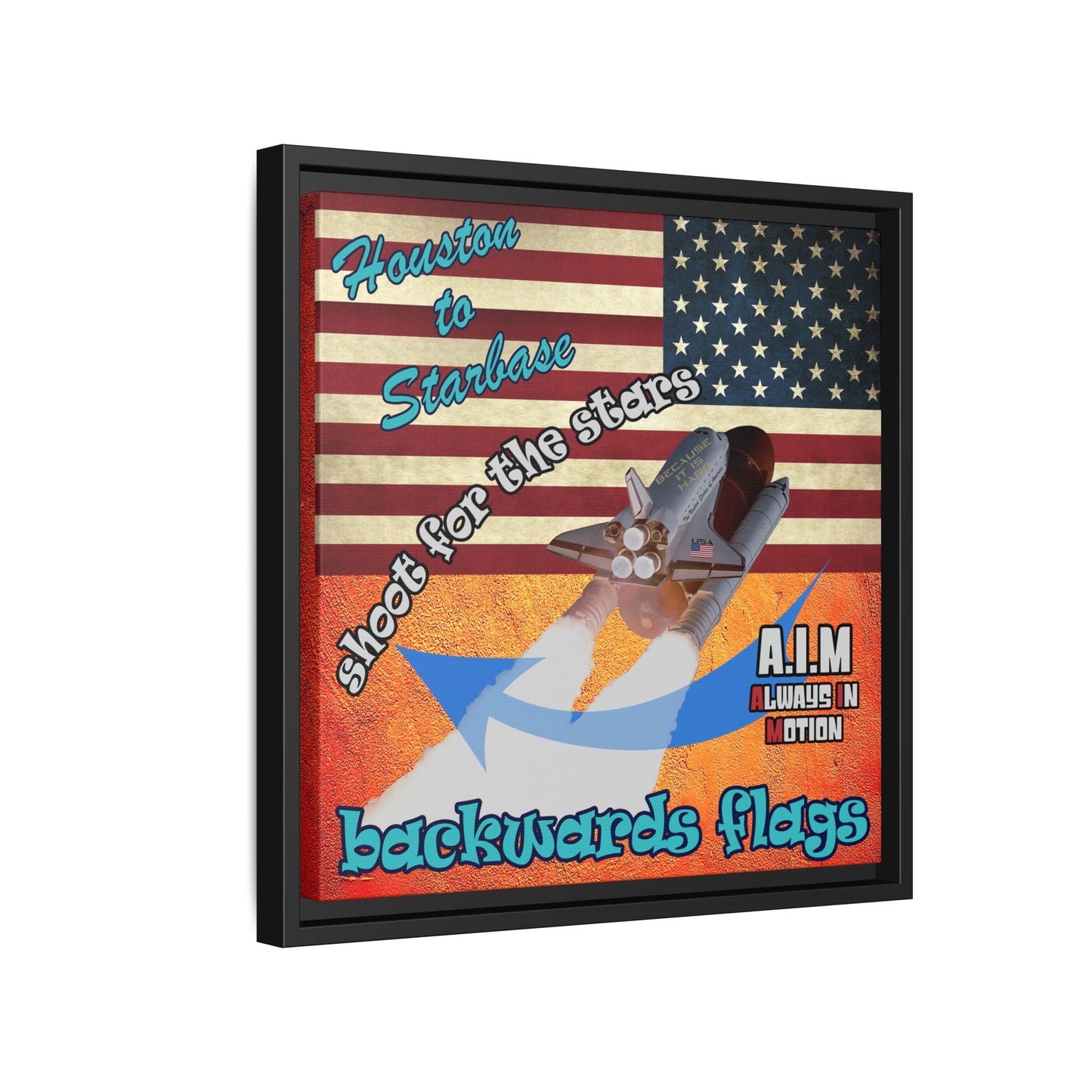 shoot for the stars - framed canvas art (burnt orange)
