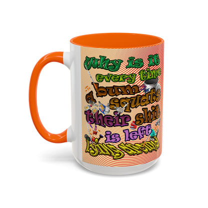 the bum's shit - Accent Mug (yellow-orange wave)