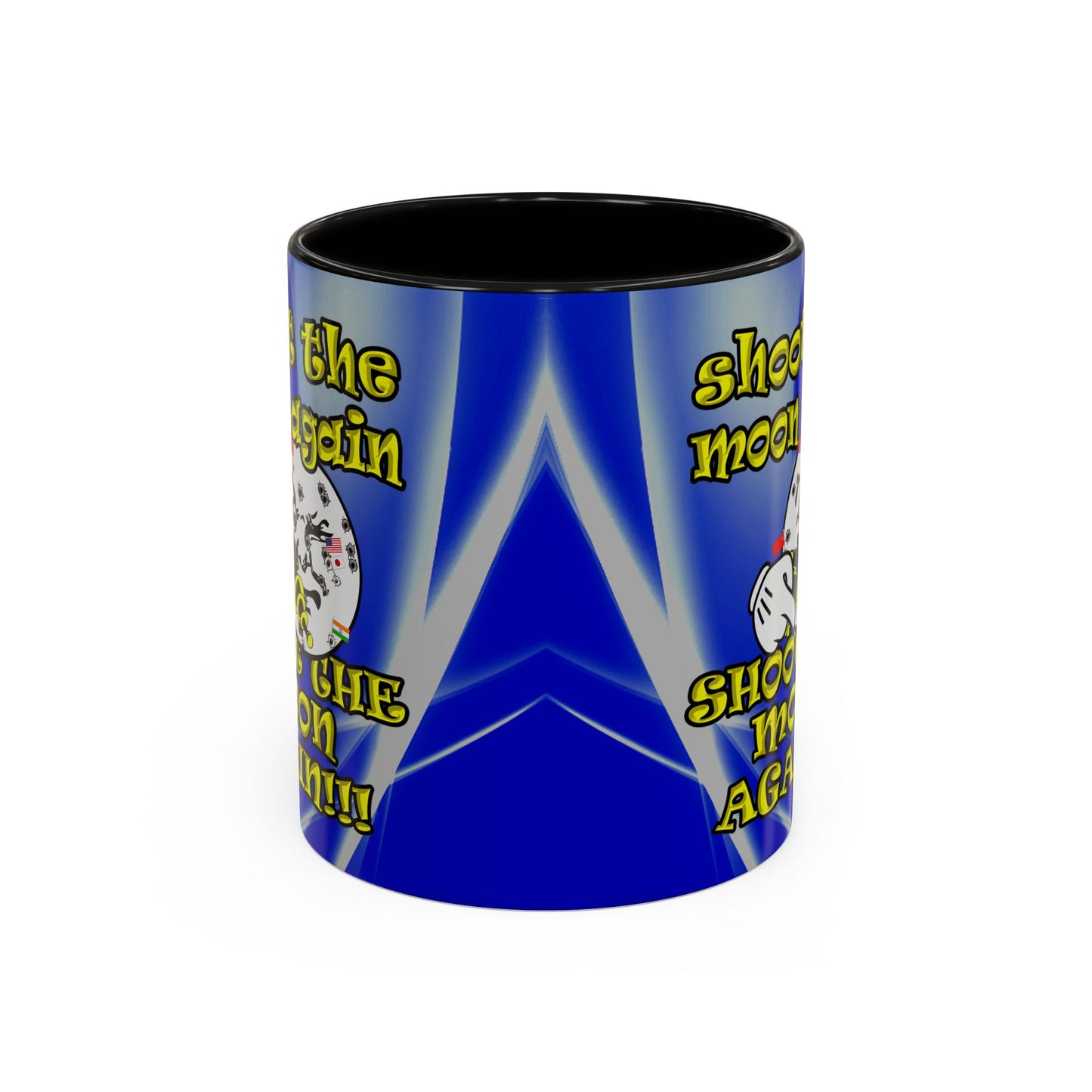 shoot the moon again - Accent Mug (blue-white wave)