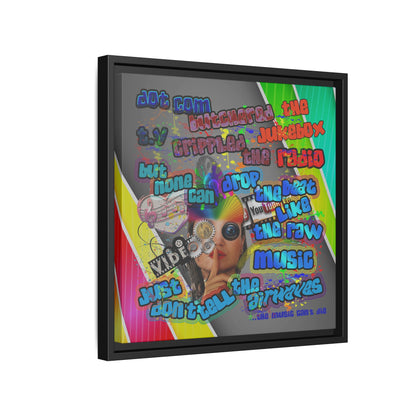 drop the beat - framed canvas art (rainbow split)