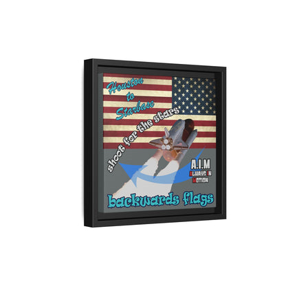shoot for the stars - framed canvas art (dark grey)