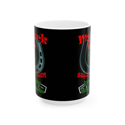 my luck - White Mug (black)