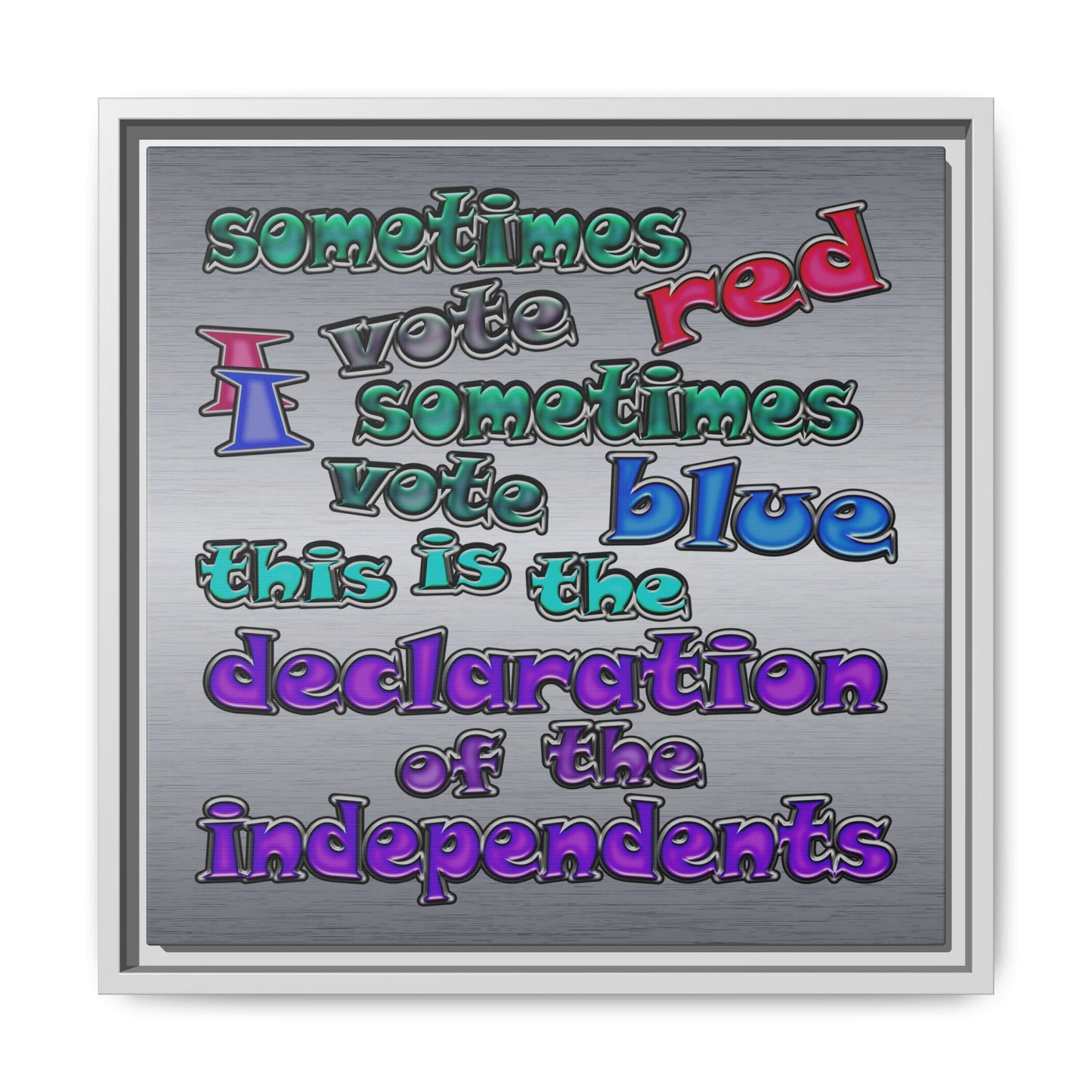 declaration of the independents - framed canvas art (brushed nickel)