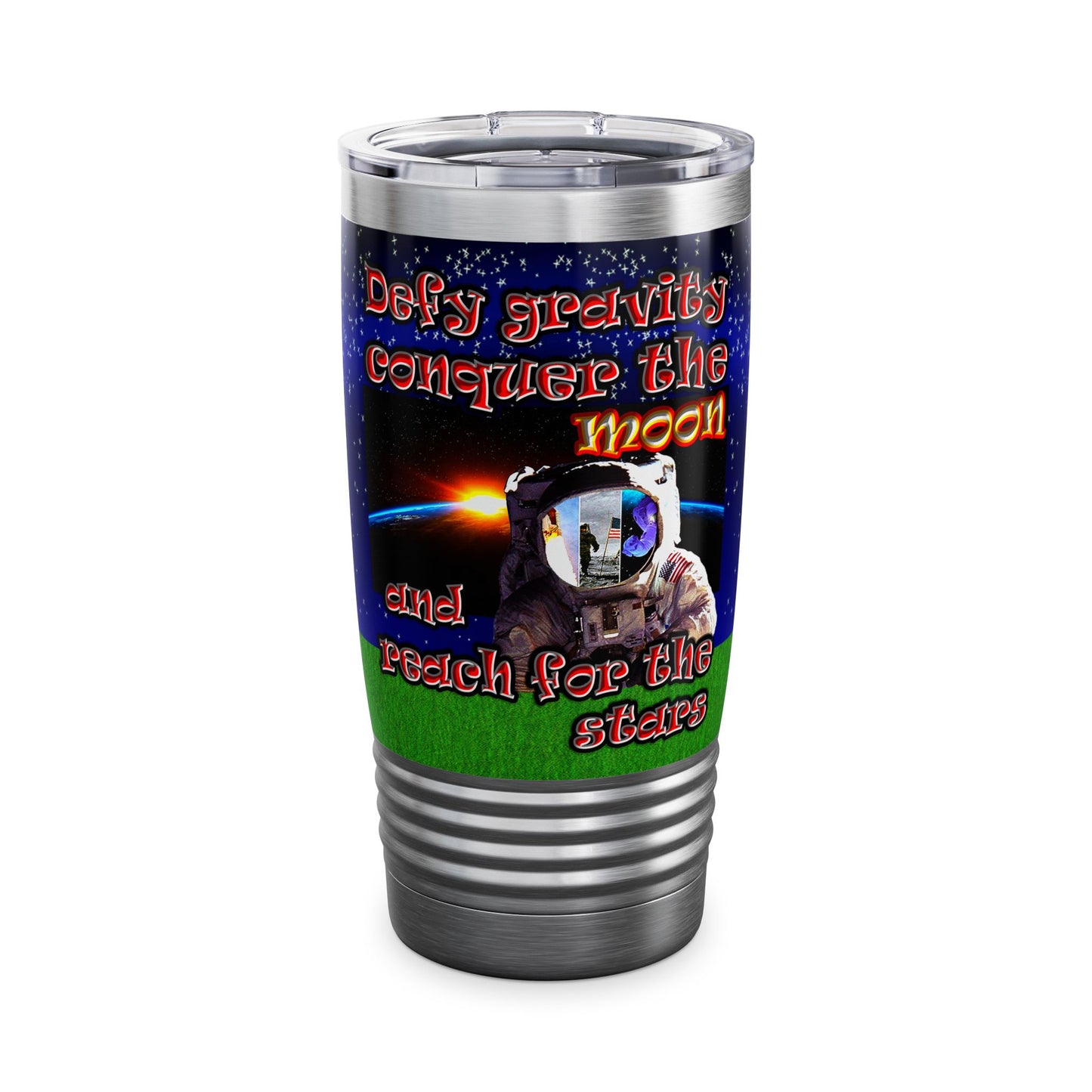 defy conquer reach - Ringneck Tumbler, 20oz ('snoops' background)