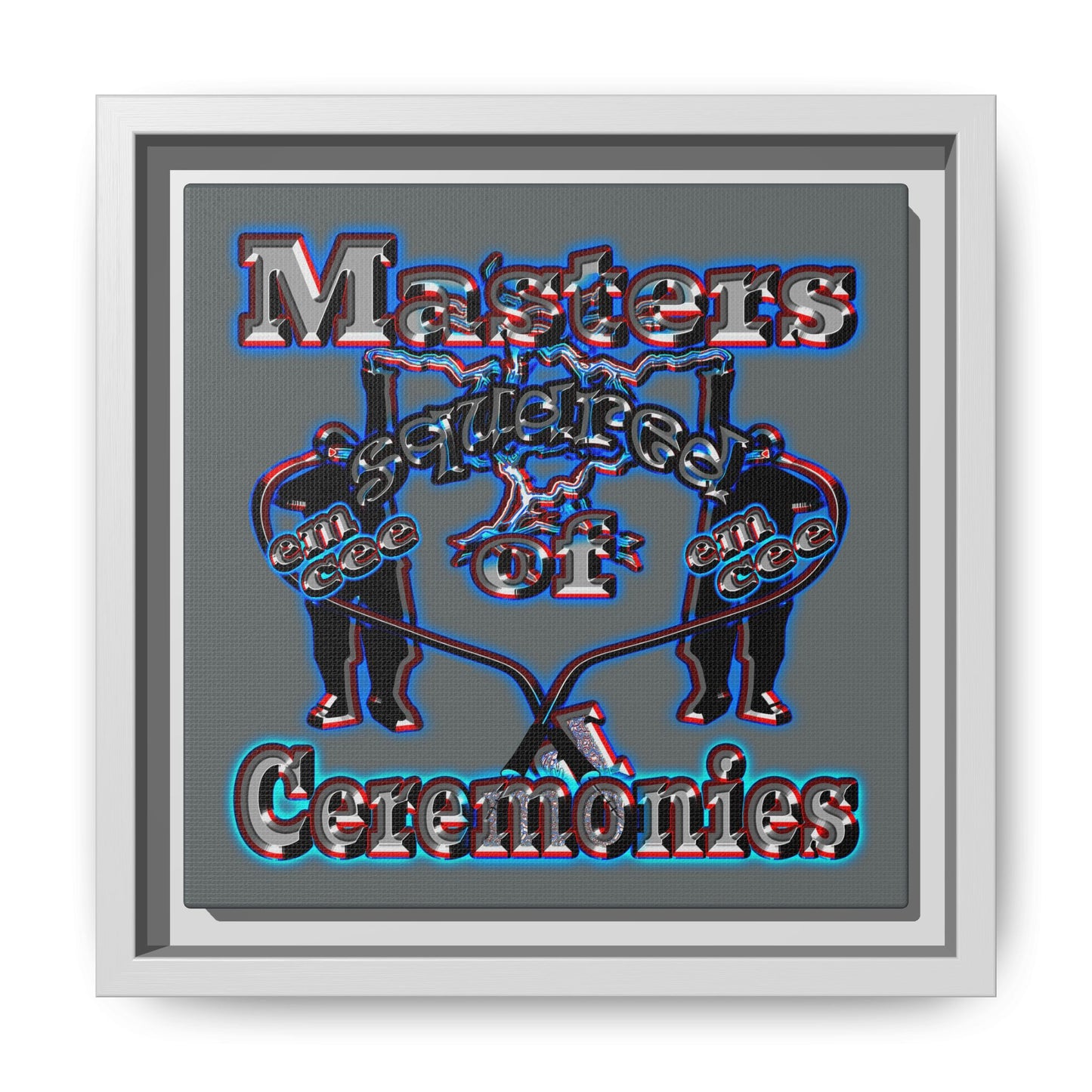 em cee squared - framed canvas art (dark grey)