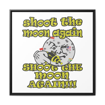 shoot the moon again - framed canvas art (white)