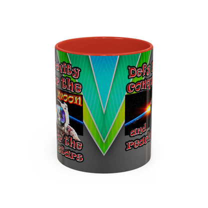 defy conquer reach - Accent Mug (rainbow split)