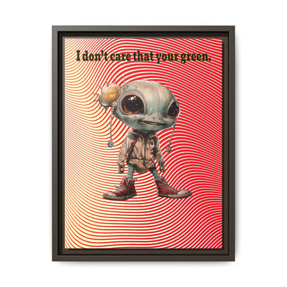 I don't care that your green - framed canvas art (yellow-orange wave)