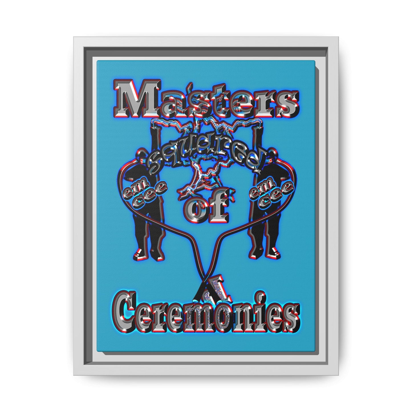 em cee squared - framed canvas art (turquoise)