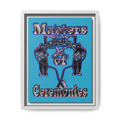 em cee squared - framed canvas art (turquoise)