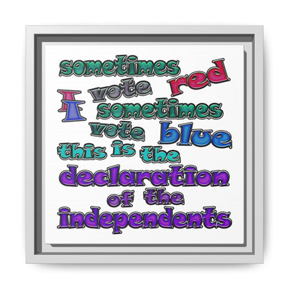 declaration of the independents - framed canvas art (white)