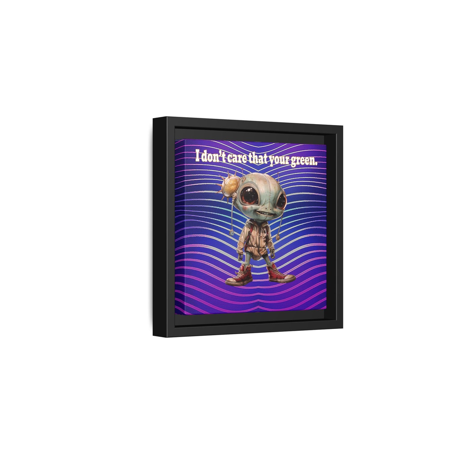I don't care that your green - framed canvas art (purple wave)