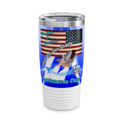 shoot for the stars - Ringneck Tumbler, 20oz (blue-white wave)