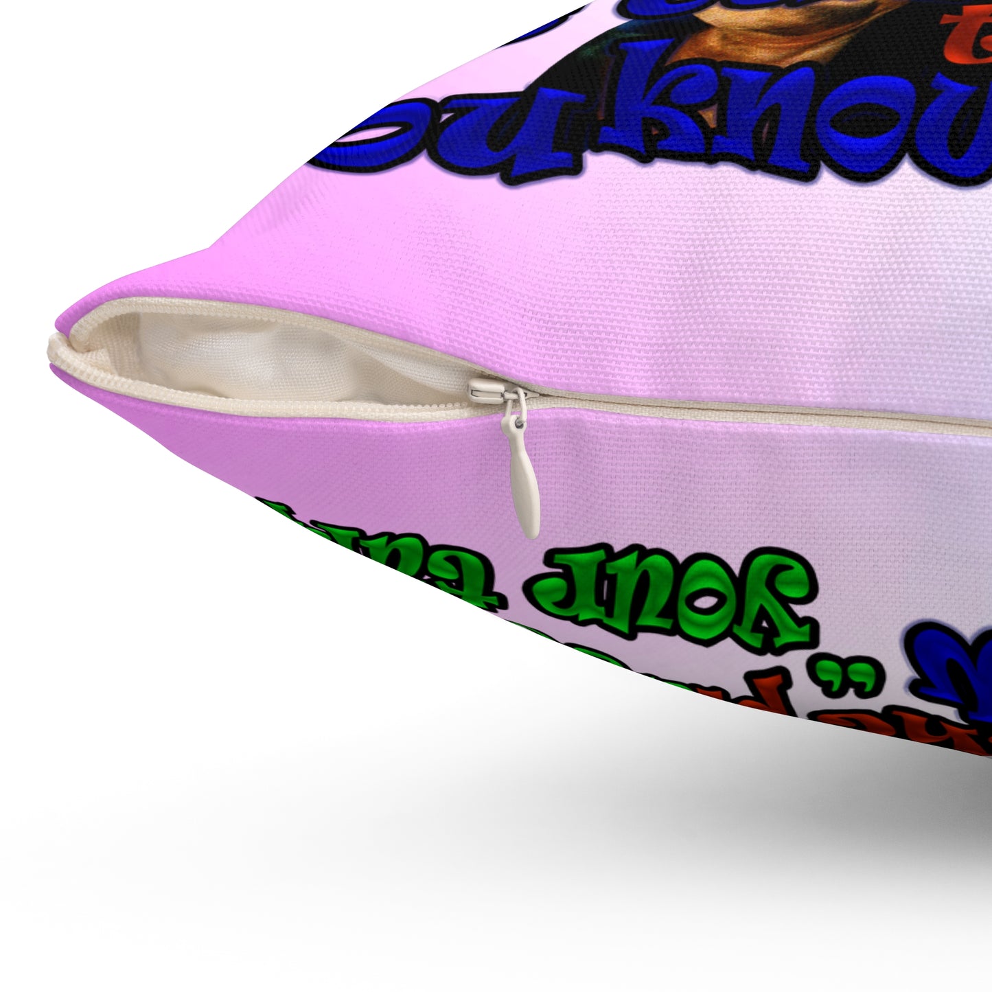 high noon - Spun Polyester Square Pillow - (light blue-pink wave)