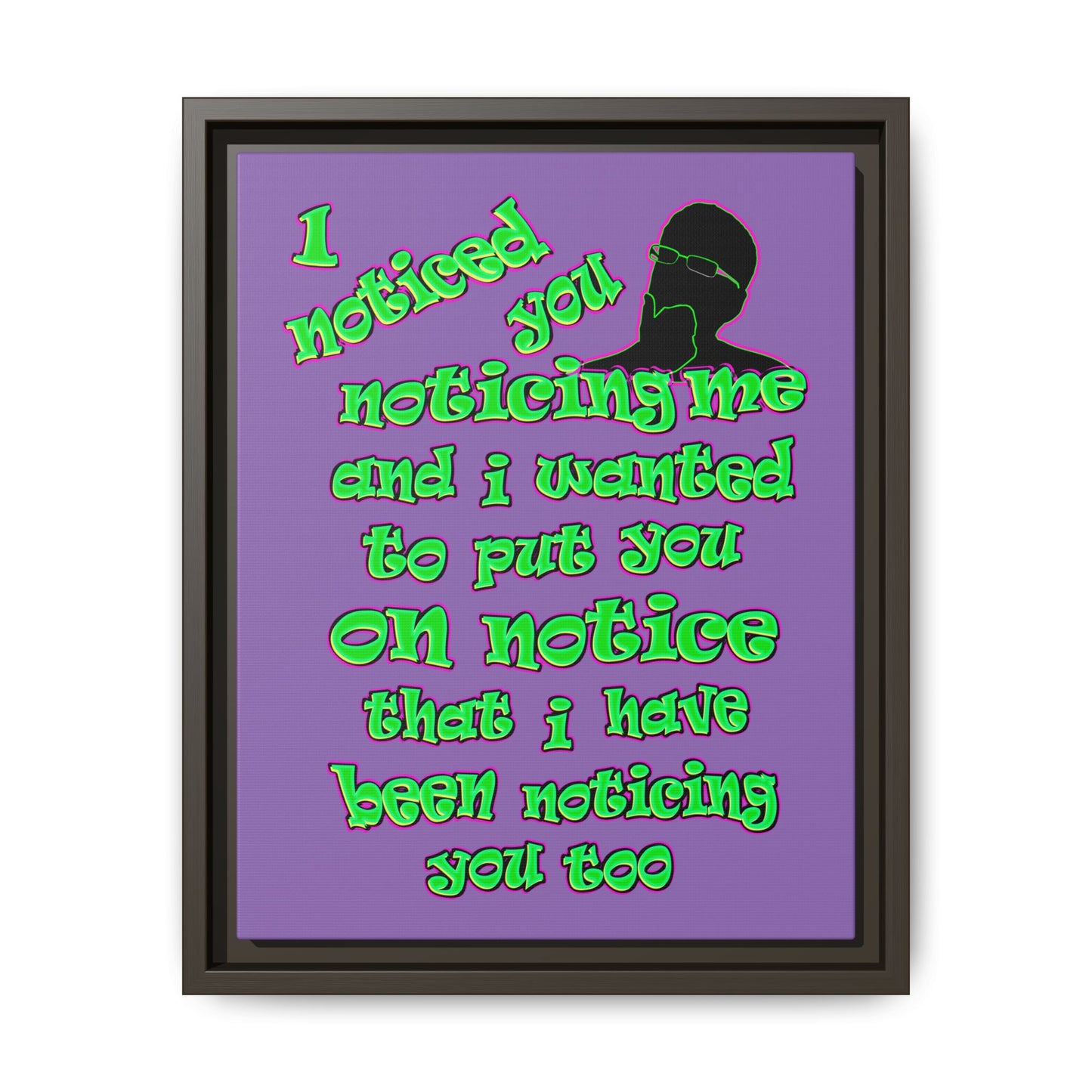 noticed you noticing - framed canvas art (light purple)