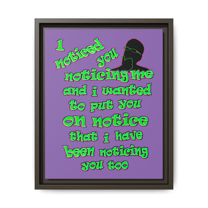 noticed you noticing - framed canvas art (light purple)