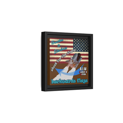 shoot for the stars - framed canvas art (brown)