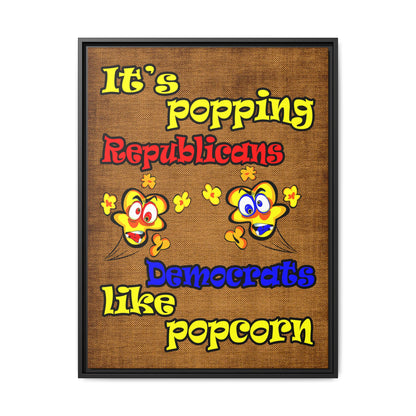 popping like popcorn - framed canvas art (brown papyrus)