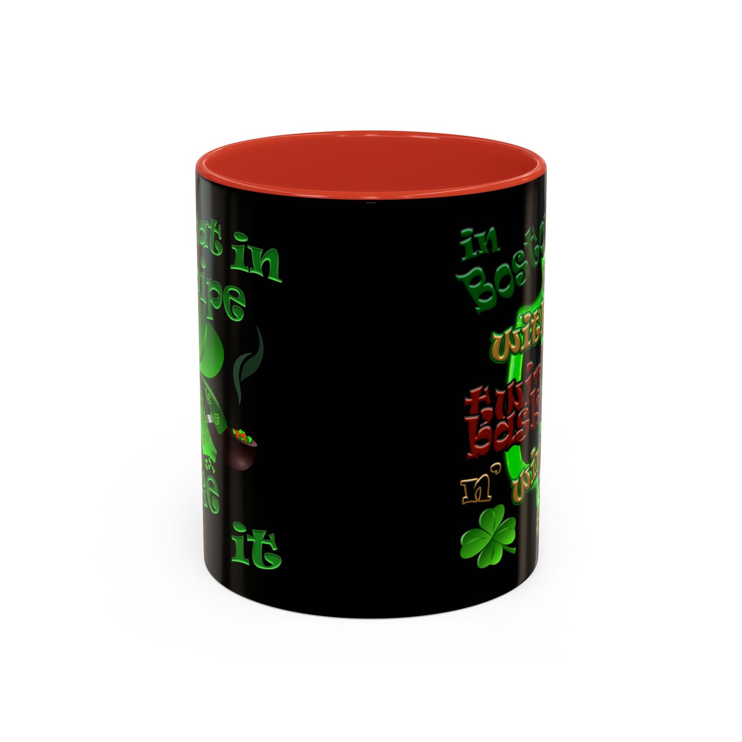 celtics logo - Accent Mug (black)