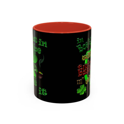 celtics logo - Accent Mug (black)