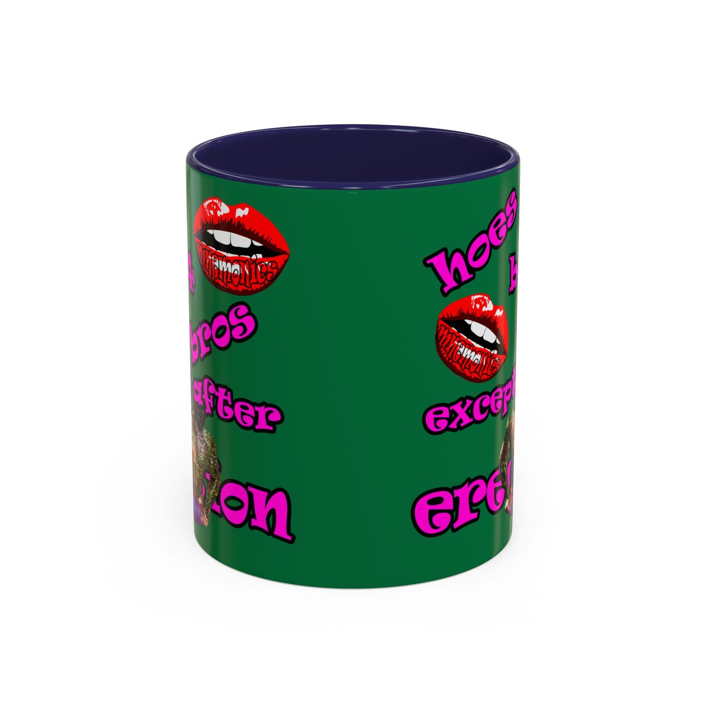 hoes b4 bros - Accent Mug (dark green)