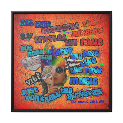drop the beat - framed canvas art (burnt orange)