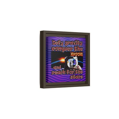 defy conquer reach - framed canvas art (purple wave)