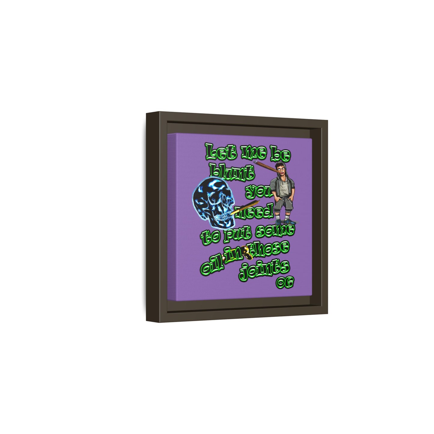 og - framed canvas art (light purple)