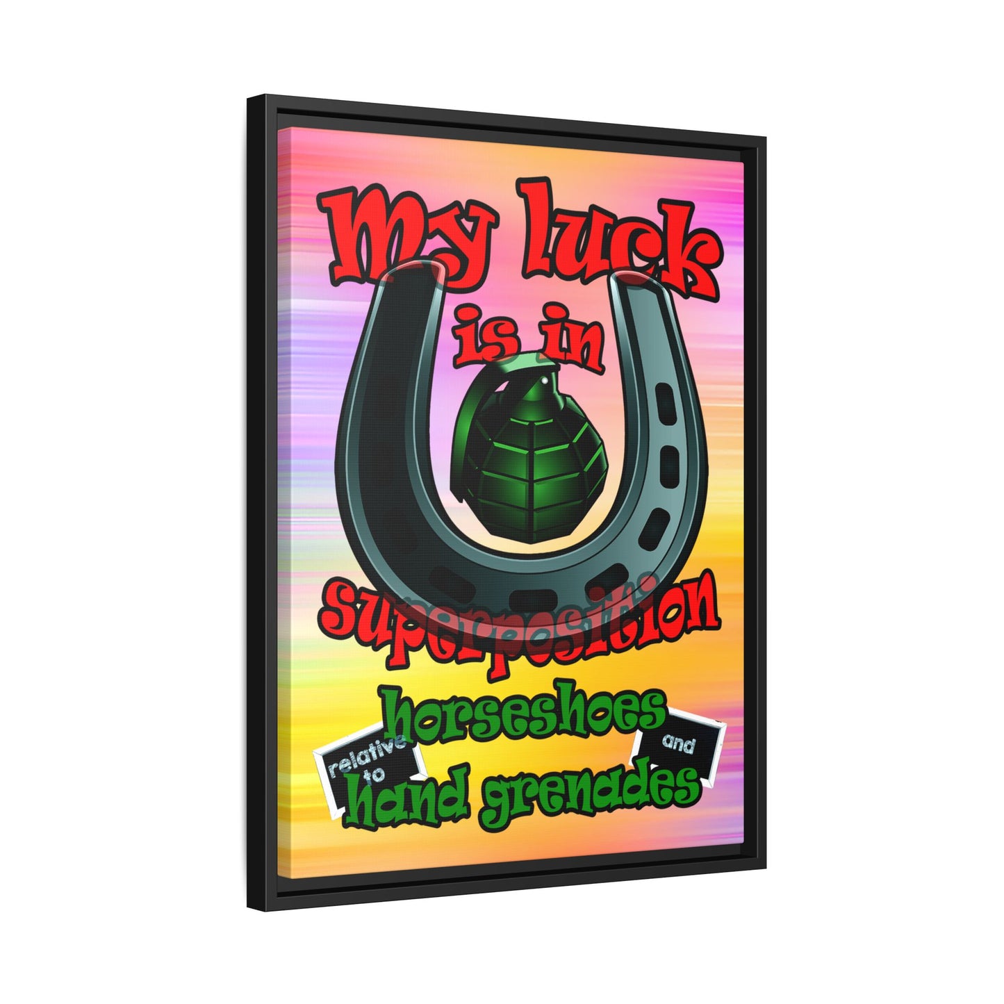 my luck - framed canvas art (color blur)