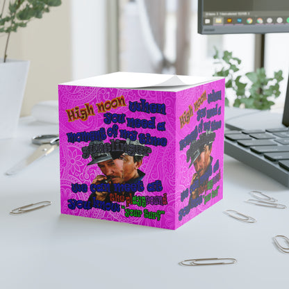 high noon - note cube (pink swirl)