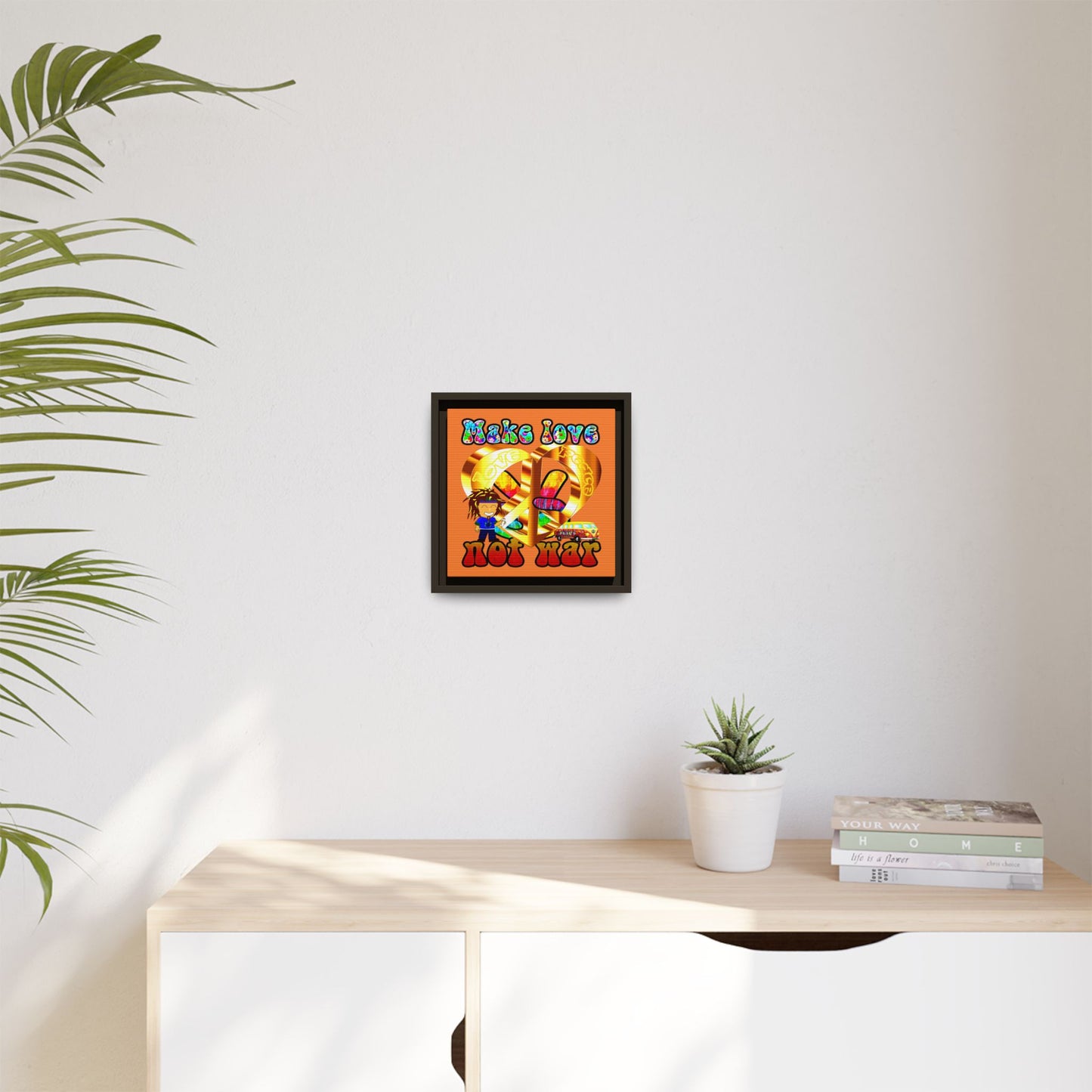 love peace - framed canvas art (crusta)